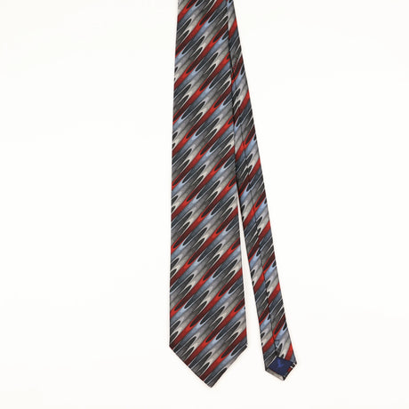 Front of Vintage Trussardi Illusion Abstract Patterned Tie
