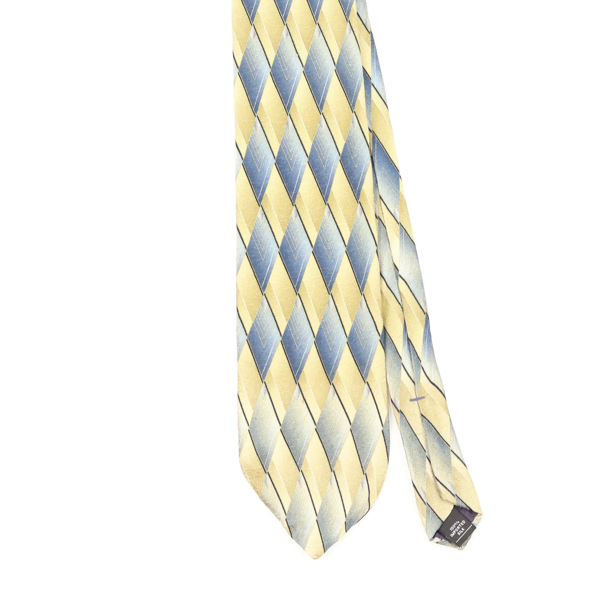 Front Front Detail of Vintage 1990's Zylos Geometric Patterned Tie
