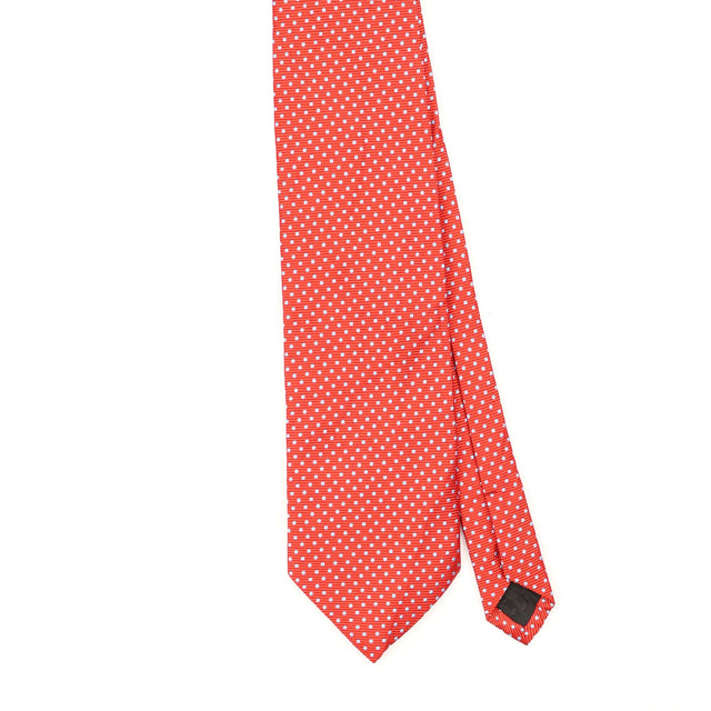 Front Front Detail of Vintage 1990's Polka Dot Patterned Tie