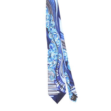 Front Front of Vintage 1990's Jerry Garcia Snail Garden Abstract Patterned Tie