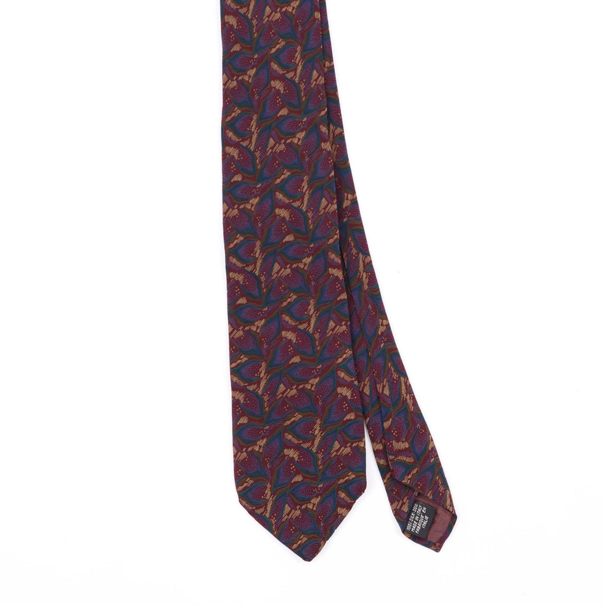 Front Front Detail of Vintage 1990's Tie Rack Charleston Abstract Patterned Tie