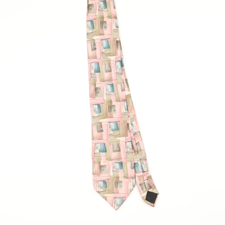 Front Front of Vintage Jerry Garcia Moon Mountain Geometric Patterned Tie