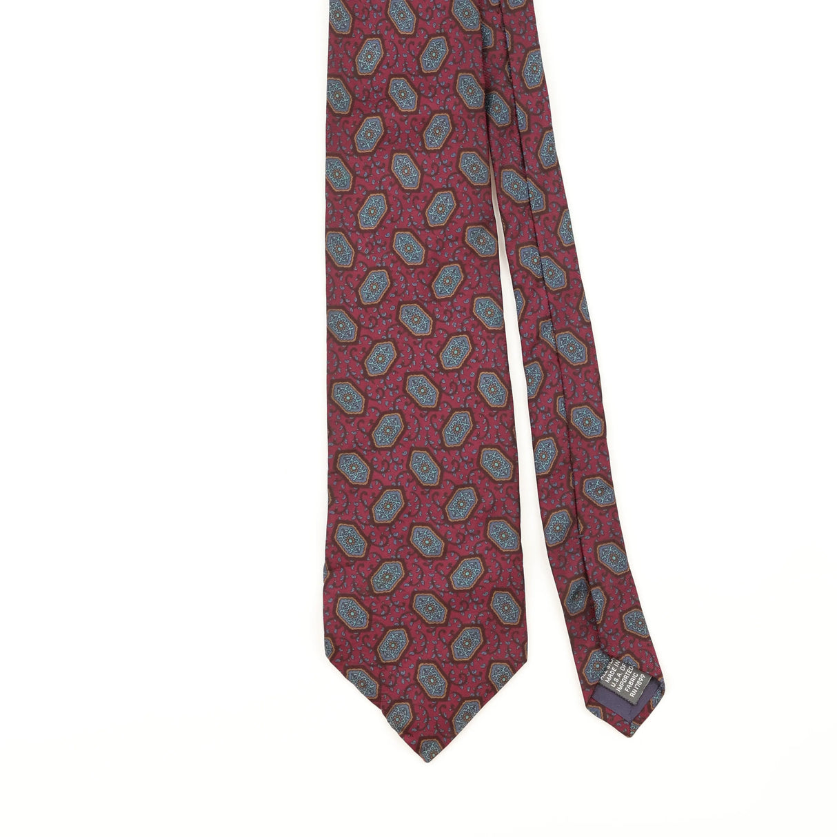 Front Detail of Vintage 1990's Geometric Patterned Tie