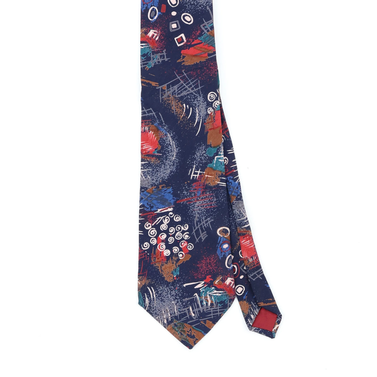 Front Front Detail of Vintage 1990's Abstract Patterned Tie