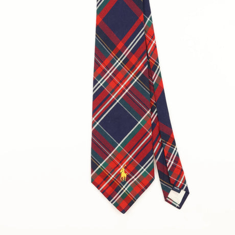 Front Detail of Vintage Ralph Lauren Plaids & Checks Patterned Tie