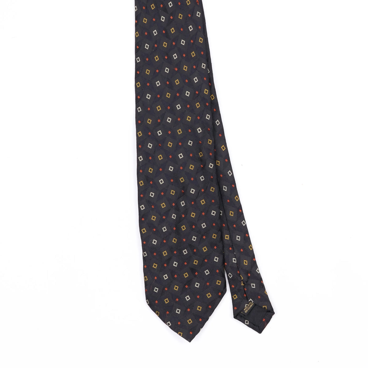Front Front Detail of Vintage 1990's Square Geometric Patterned Tie