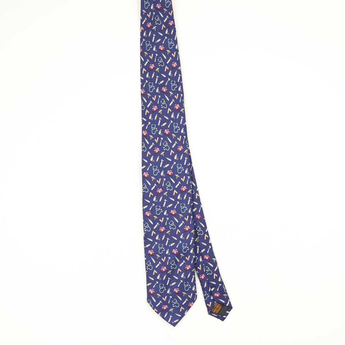 Front Front of Vintage 1990's Alynn Neckwear I'm A Doctor Cartoon Patterned Tie
