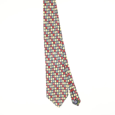 Front Front of Vintage 1990's Chaps by Ralph Lauren Geometric Patterned Tie