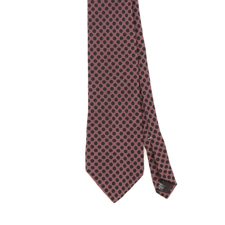 Front Front Detail of Vintage 1990's Mario Valentino Polka Dot Patterned Tie