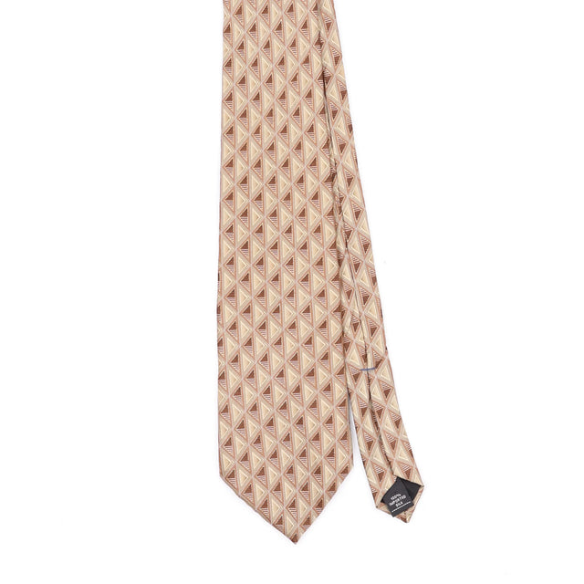 Front Front Detail of Vintage 1990's Geometric Patterned Tie