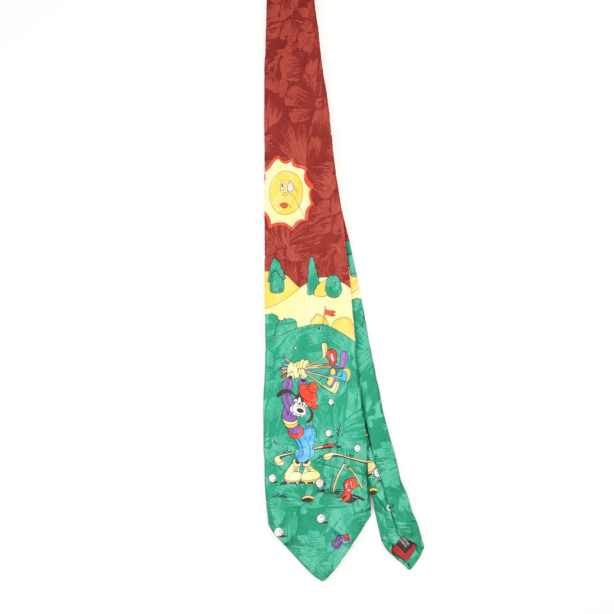 Front Front of Vintage 1990's Disney Goofy Cartoon Patterned Tie