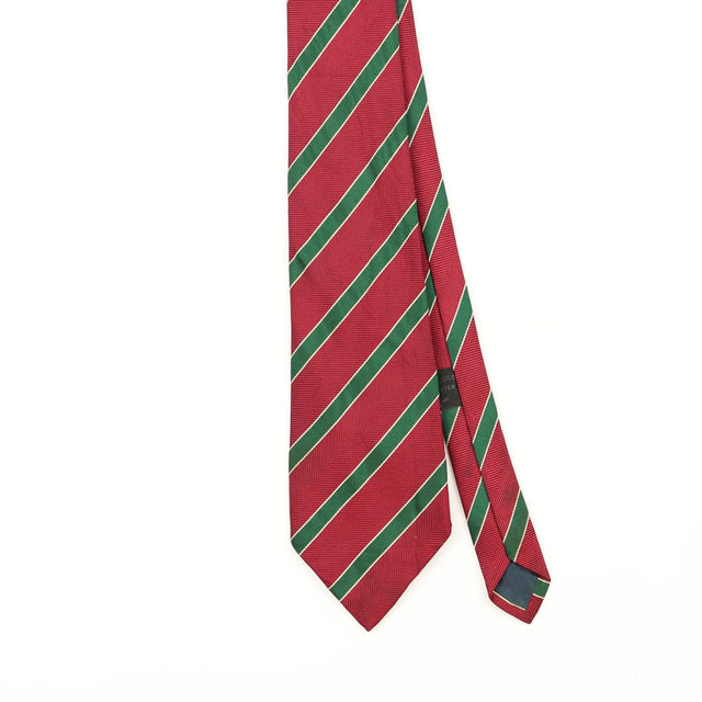 Front Front Detail of Vintage 1990's Benetton Striped Patterned Tie