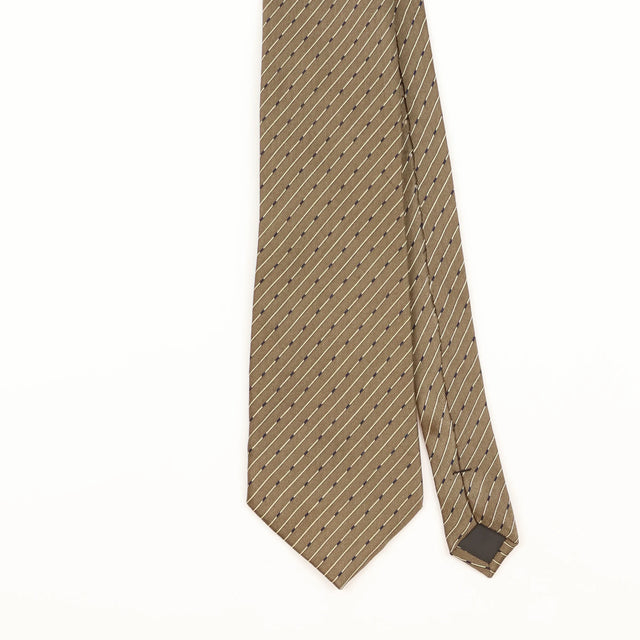 Front Detail of Vintage 1990's Zilli Geometric Patterned Tie