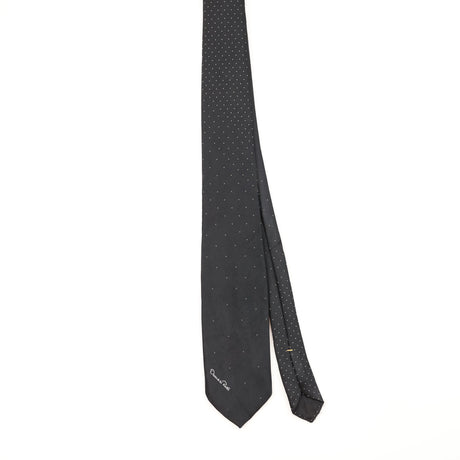 Front Front of Vintage 1990's Oscar De La Renta Polka Dot Patterned Tie