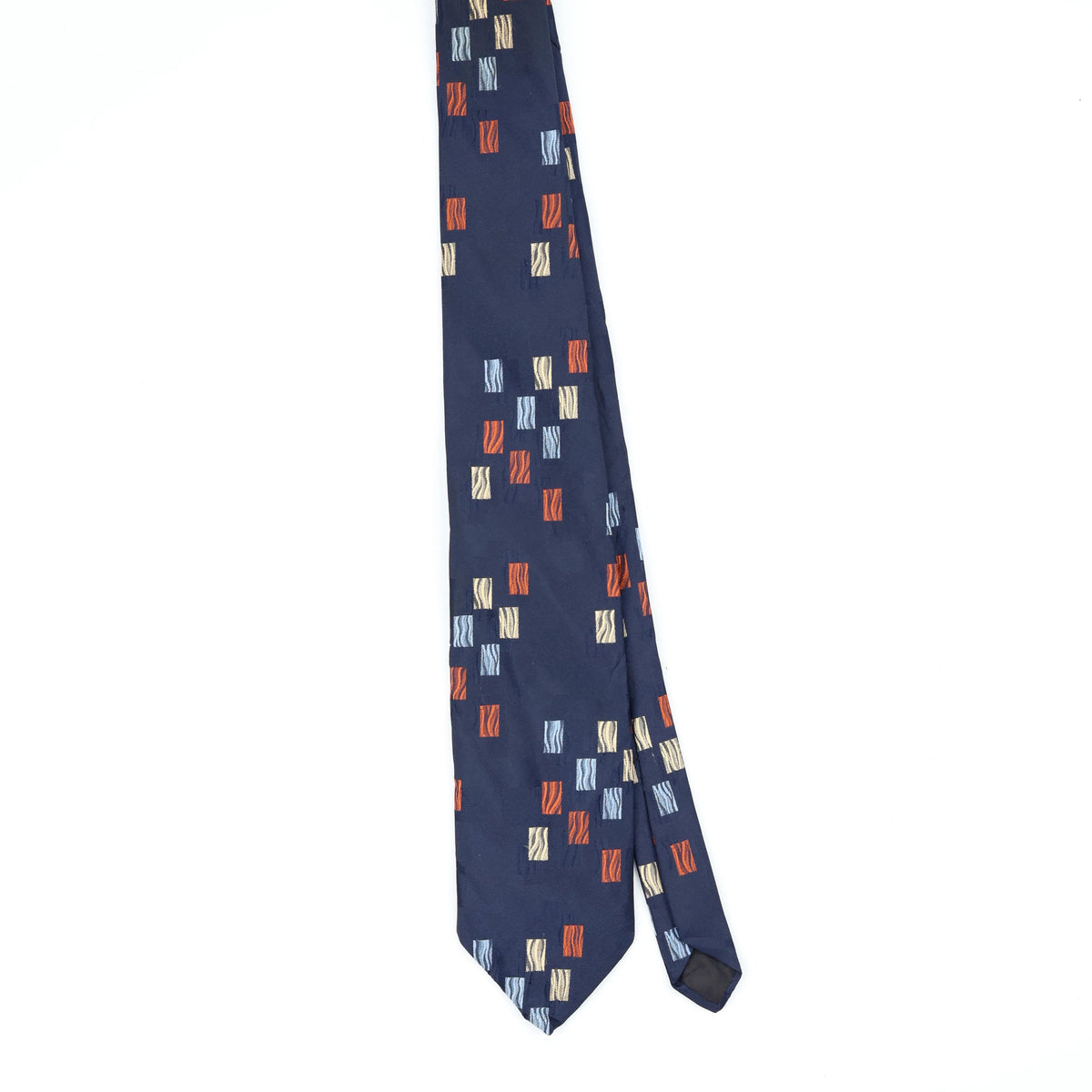 Front Front of Vintage 1980's Squares Geometric Patterned Tie