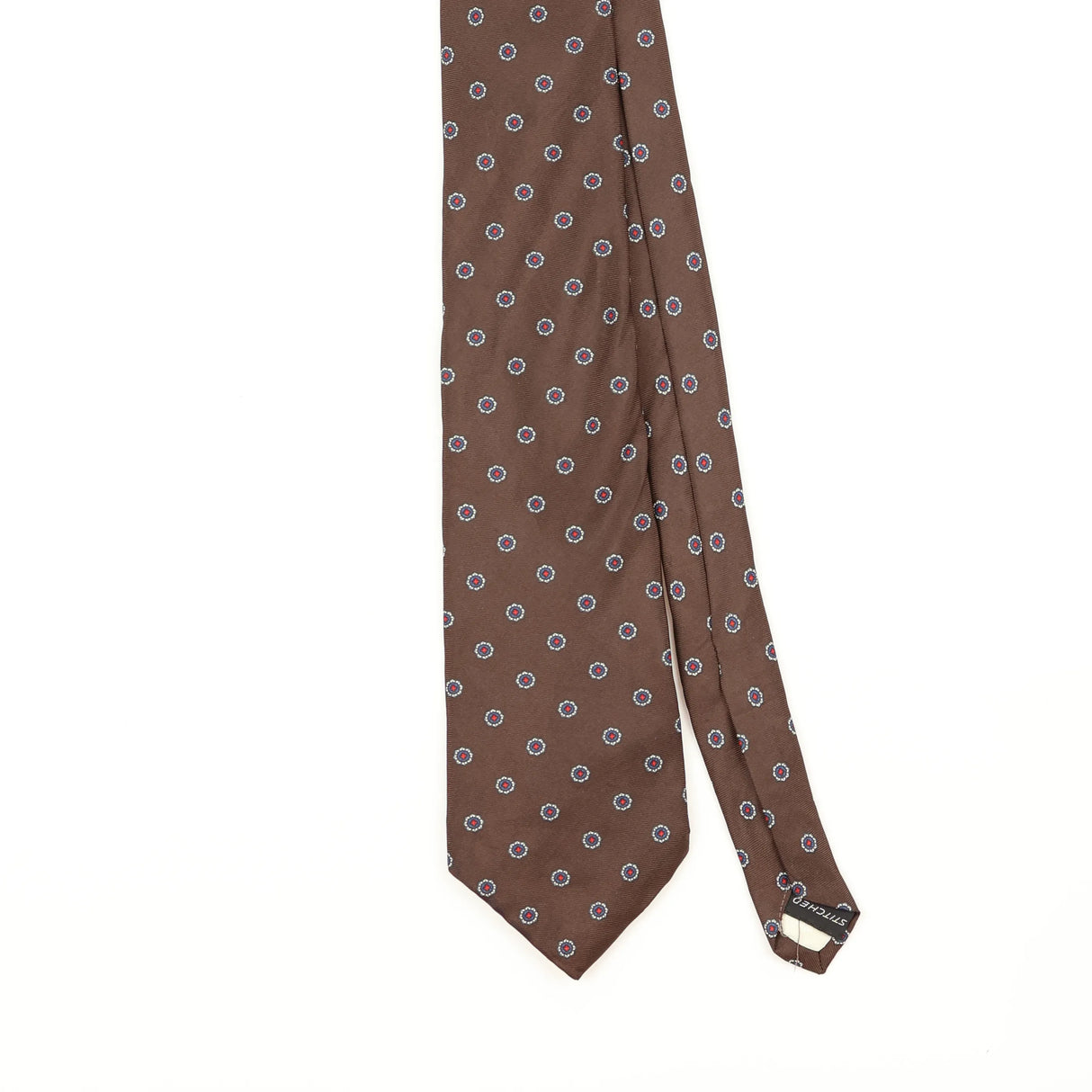 Front Front Detail of Vintage 1990's Liberty of London Polka Dot Patterned Tie