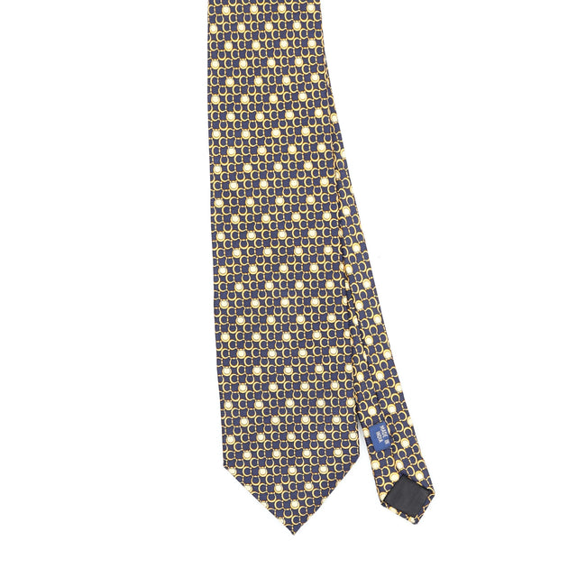 Front Front Detail of Vintage Circles Geometric Patterned Tie