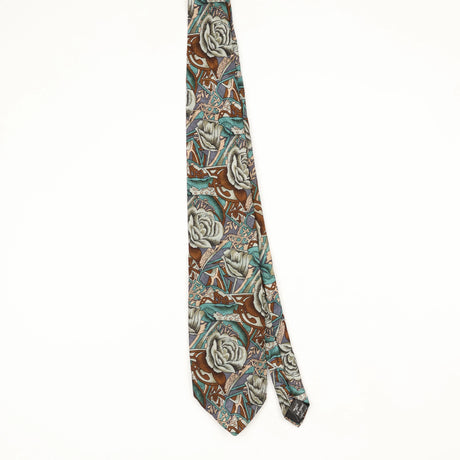 Front Front of Vintage 1990's Floral Patterned Tie