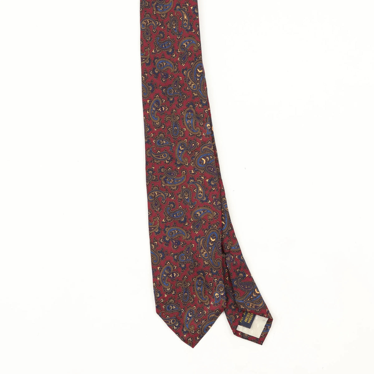 Front Front Detail of Vintage 1990's Paisley Patterned Tie