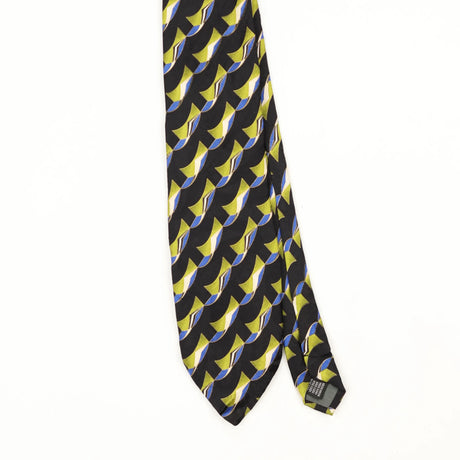 Front Front Detail of Vintage 1990's Geometric Patterned Tie