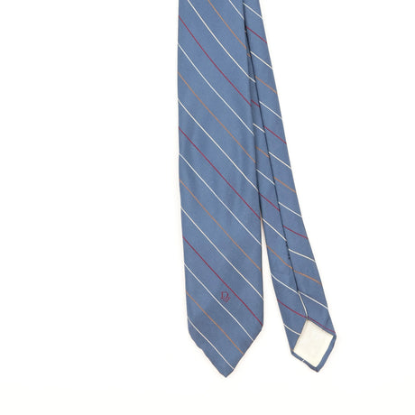 Front Detail of Vintage 1990's Christian Dior Striped Patterned Tie
