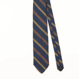 Front Detail of Vintage Lanvin Repp Striped Patterned Tie