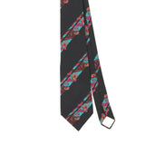 Front Detail of Vintage 1990's Lanvin Striped Patterned Tie