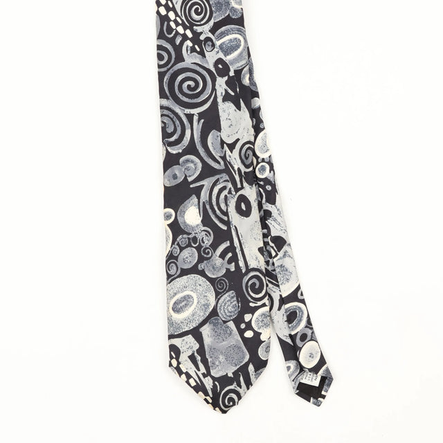 Front Front Detail of Vintage 1990's J.T. Beckett Swirls Abstract Patterned Tie