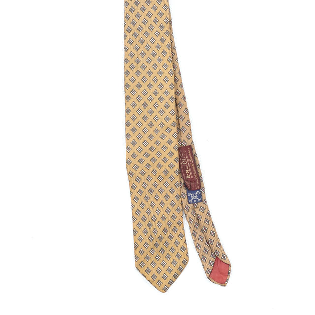 Front Front Detail of Vintage 1980's Ralph Lauren Foulard Geometric Patterned Tie