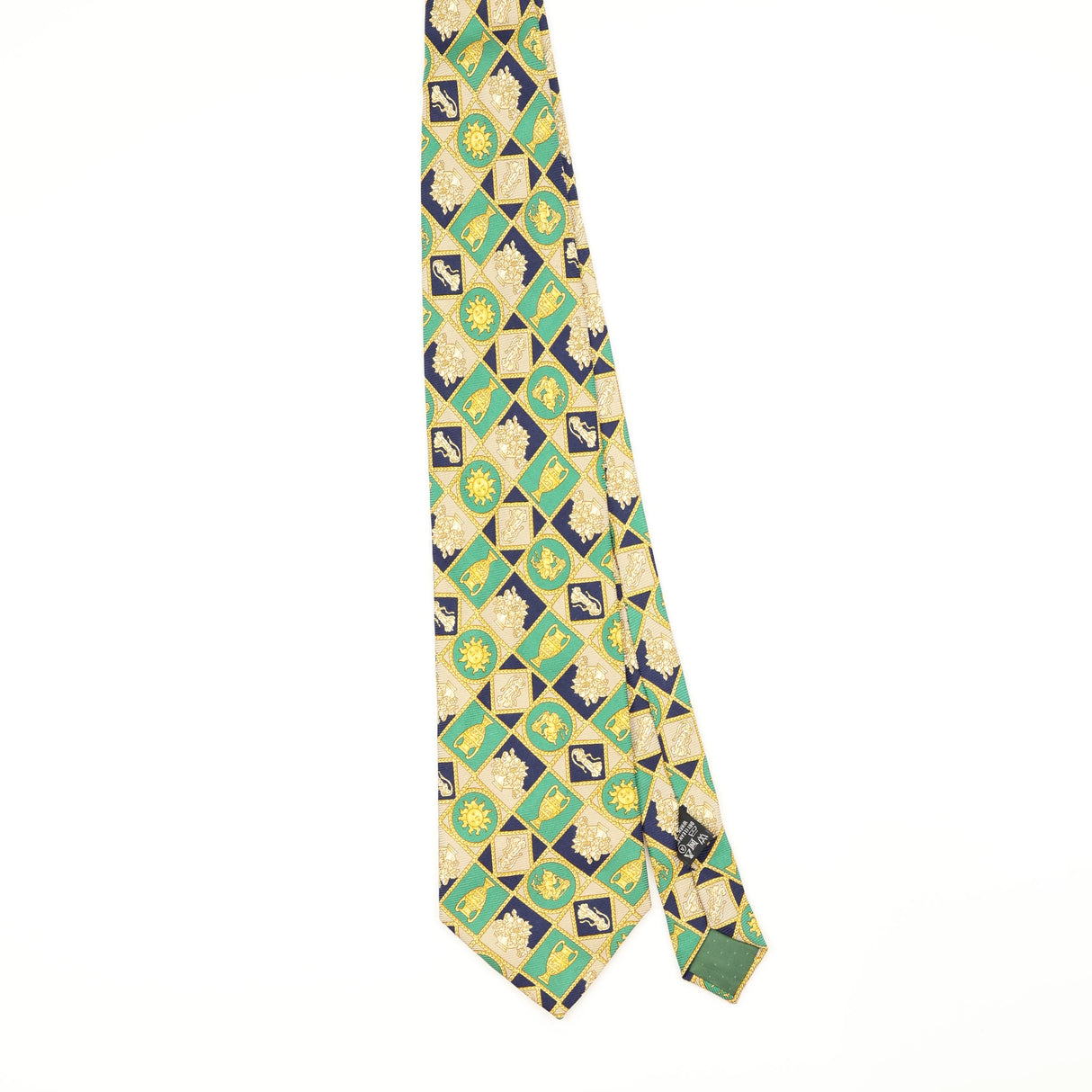 Front Front of Vintage 1990's Harrods Geometric Patterned Tie