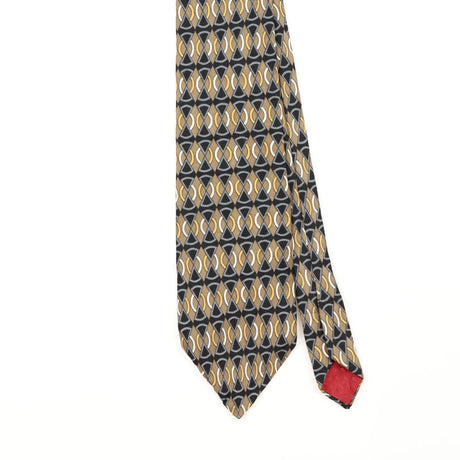 Front Front Detail of Vintage 1990's Hardy Amies Geometric Patterned Tie