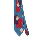 Front Front Detail of Vintage 1990's John Henry Geometric Patterned Tie