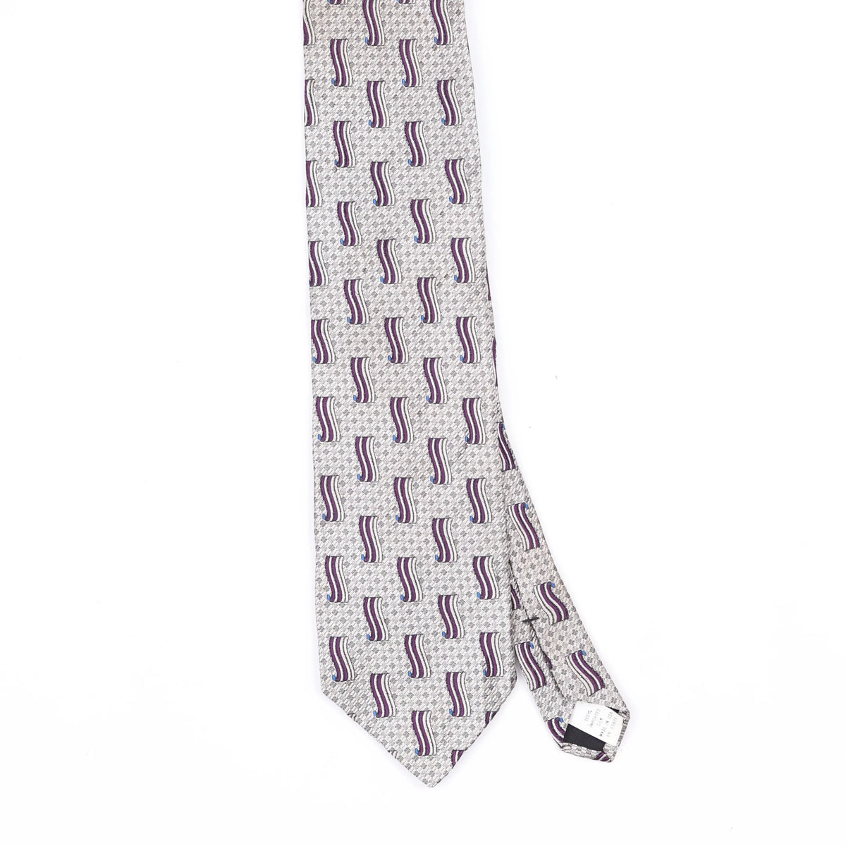 Front Front Detail of Vintage 1990's Geometric Patterned Tie