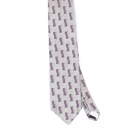 Front Front Detail of Vintage 1990's Geometric Patterned Tie