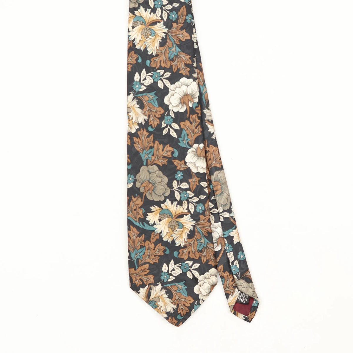 Front Front Detail of Vintage 1990's Floral Patterned Tie