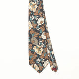 Front Front Detail of Vintage 1990's Floral Patterned Tie