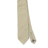 Front Front Detail of Vintage 1990's Foulard Geometric Patterned Tie