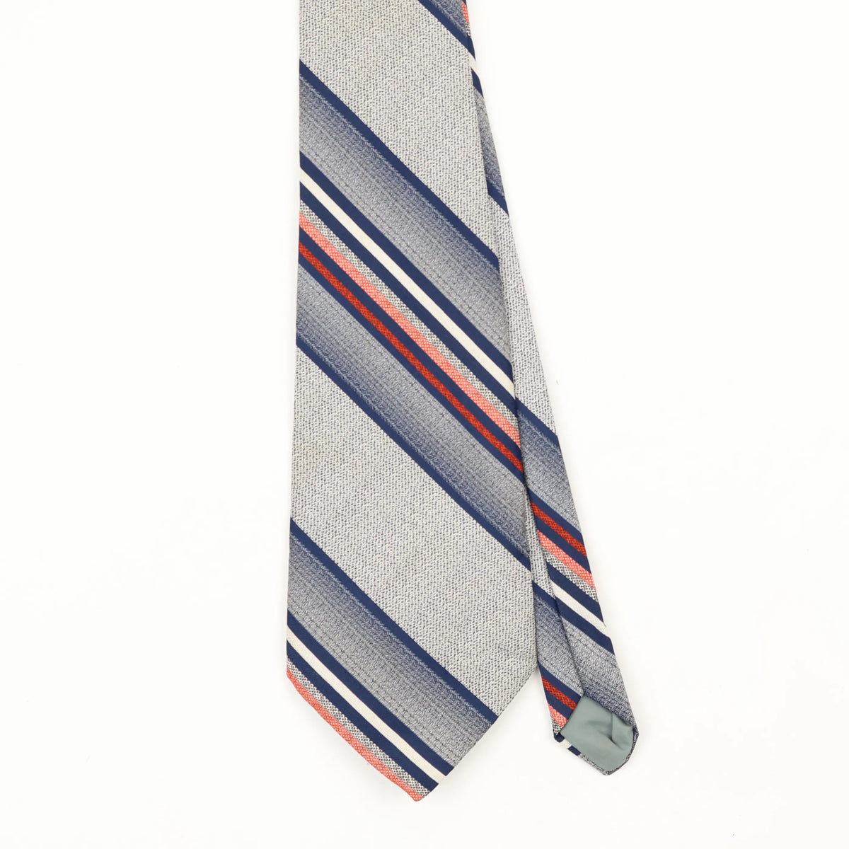 Front Front Detail of Vintage 1980's Striped Patterned Tie