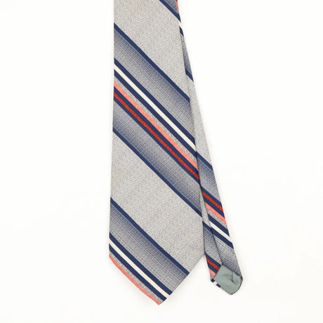 Front Front Detail of Vintage 1980's Striped Patterned Tie
