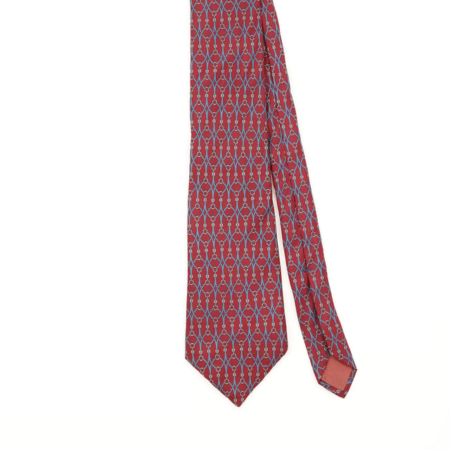 Front Detail of Vintage 1990's Liberty of London Geometric Patterned Tie