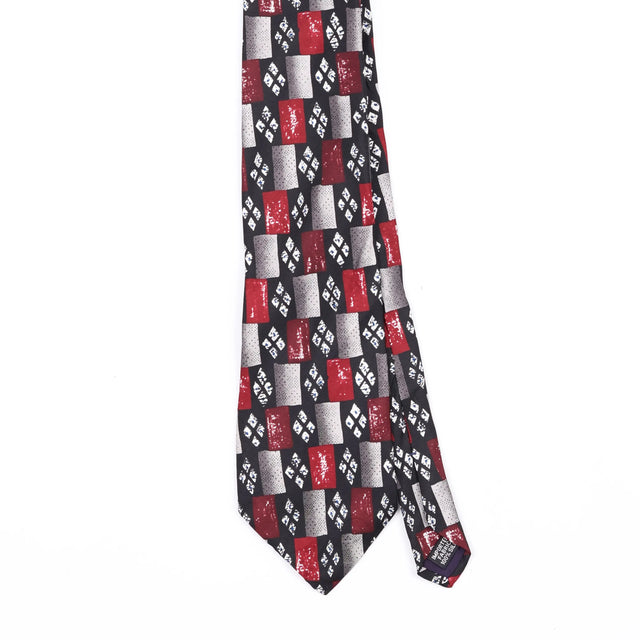 Front Front Detail of Vintage 1990's Check Patterned Tie