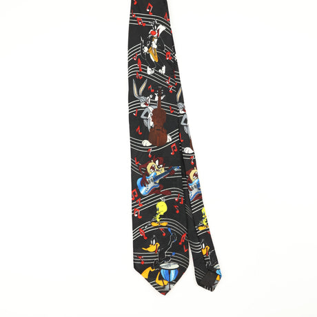 Front Front of Vintage 1990's Looney Tunes Bugs Bunny Cartoon Patterned Tie