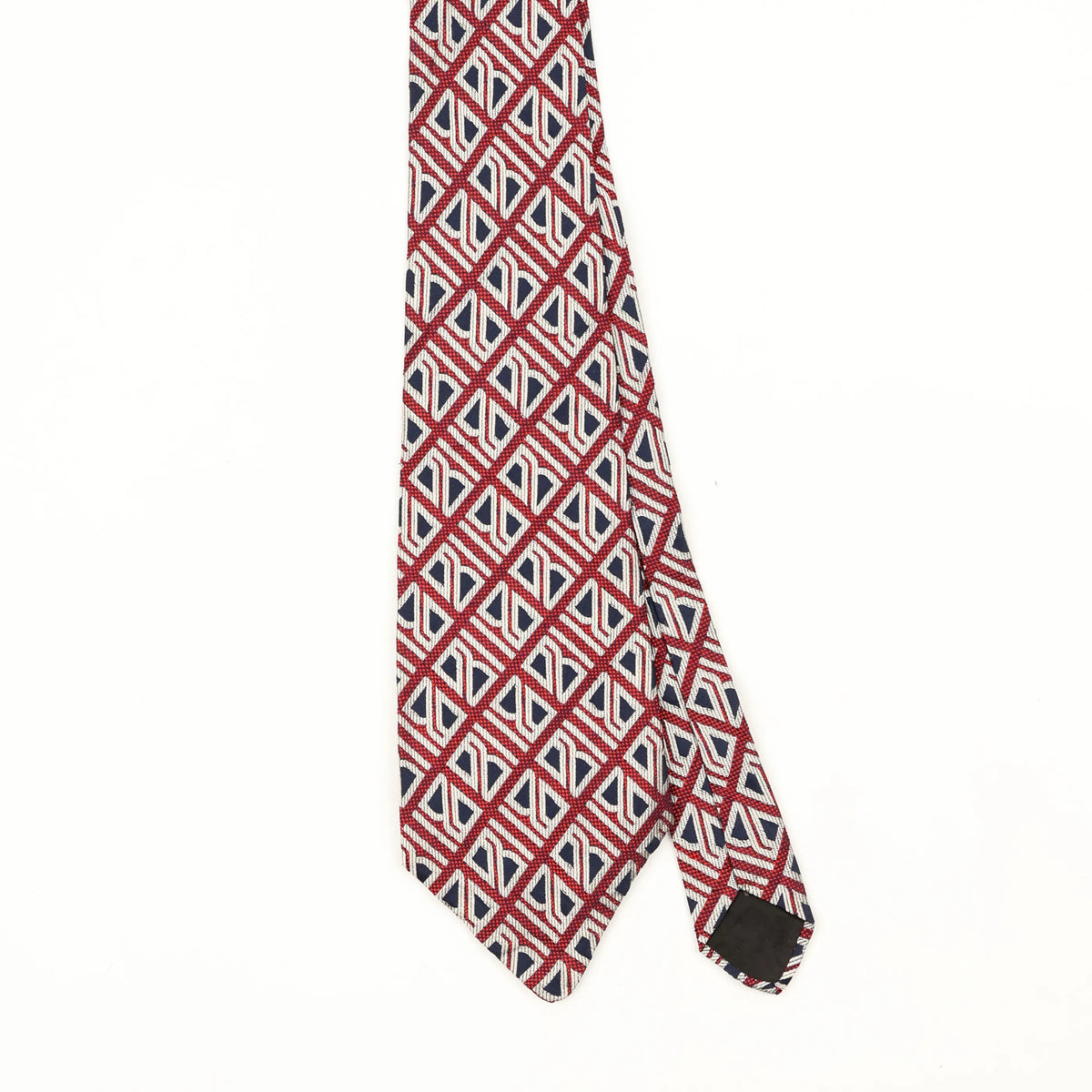 Front Front Detail of Vintage 1980's Geometric Patterned Tie