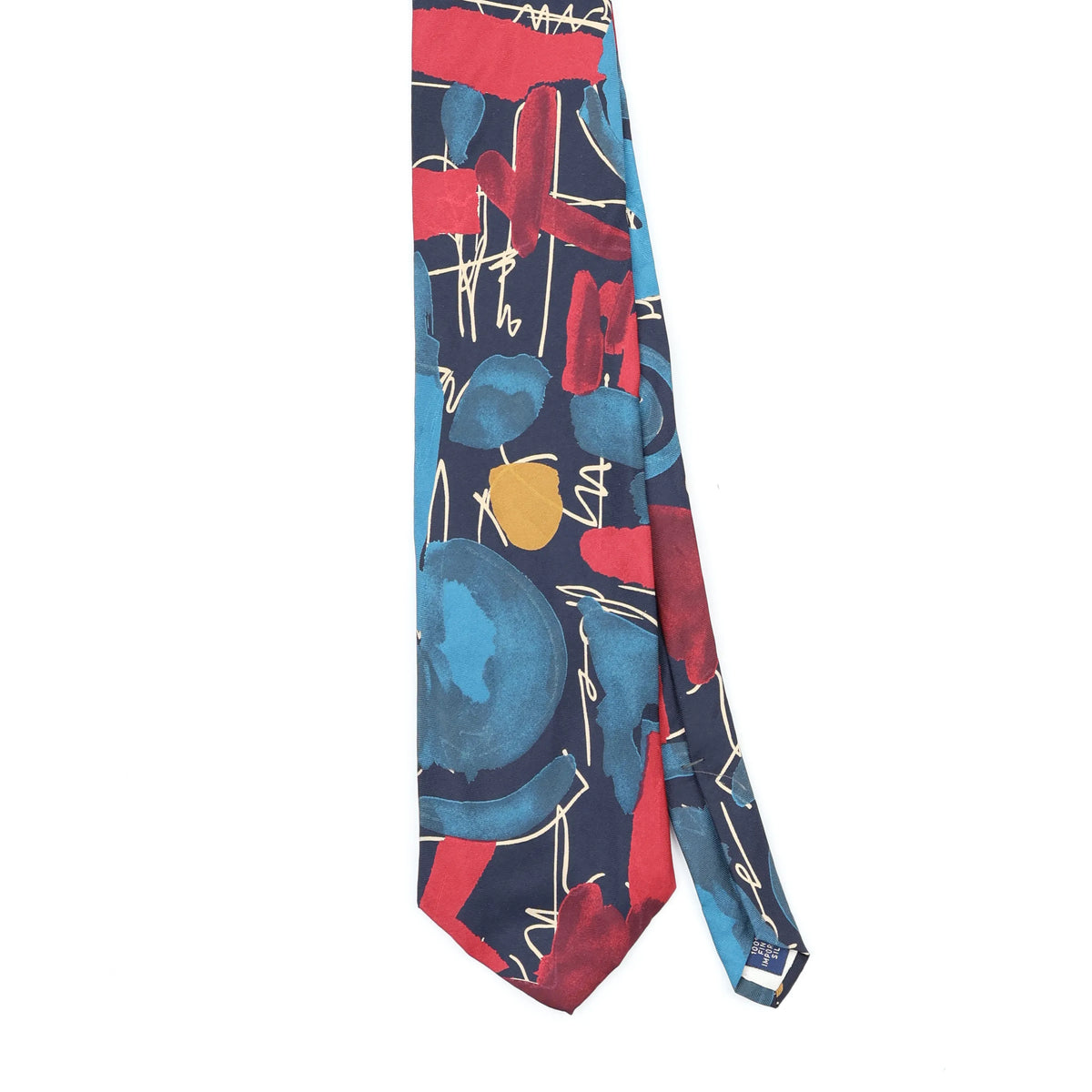 Front Front Detail of Vintage 1990's Abstract Patterned Tie