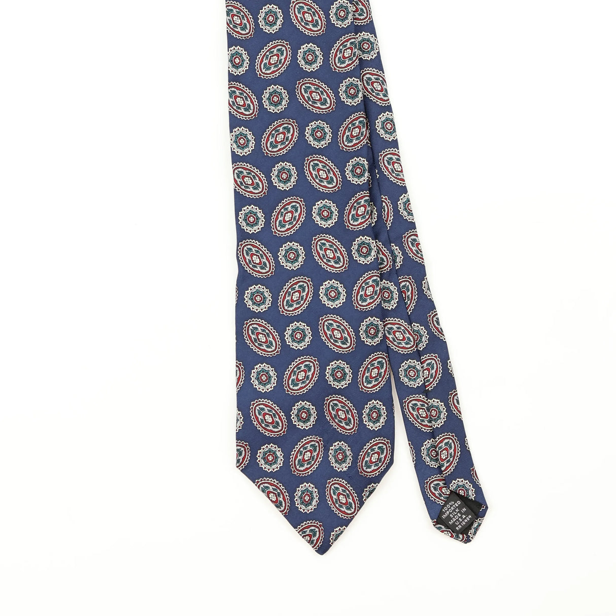 Front Front Detail of Vintage 1990's Geometric Patterned Tie
