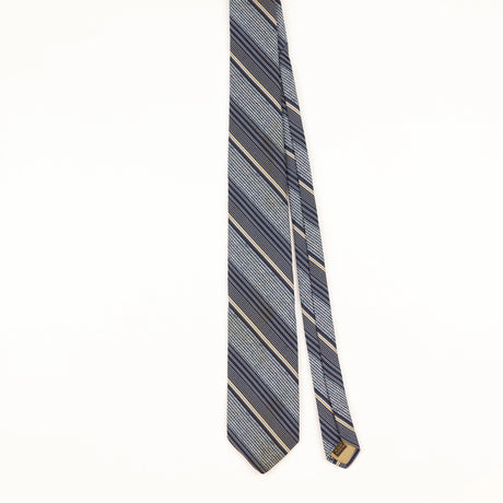 Front of Vintage 1980's Repp Striped Patterned Tie