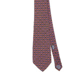 Front Front Detail of Vintage 1990's Oscar De La Renta Geometric Patterned Tie