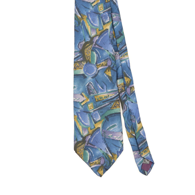 Front Front Detail of Vintage 1990's Geoffrey Beene Abstract Patterned Tie