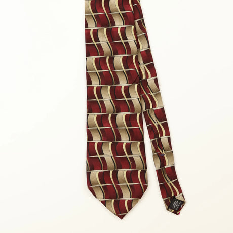 Front Detail of Vintage Zylos Geometric Patterned Tie