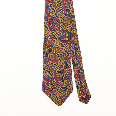 Front Detail of Vintage 1990's Burberry Paisley Patterned Tie